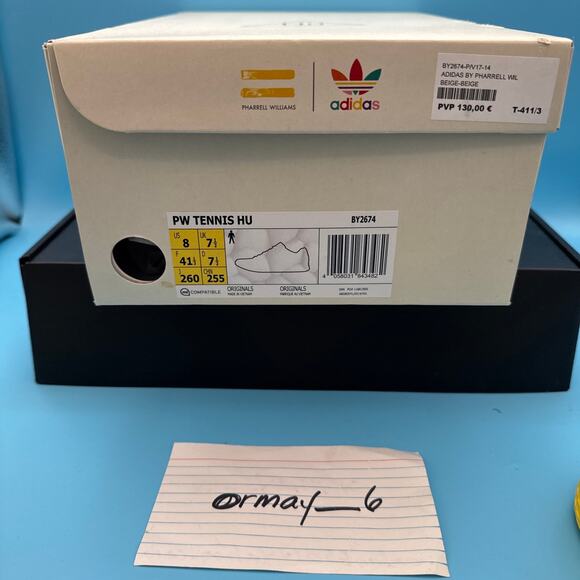adidas Pharrell x Tennis Hu Yellow m8 w9.5 - Picture 8 of 16